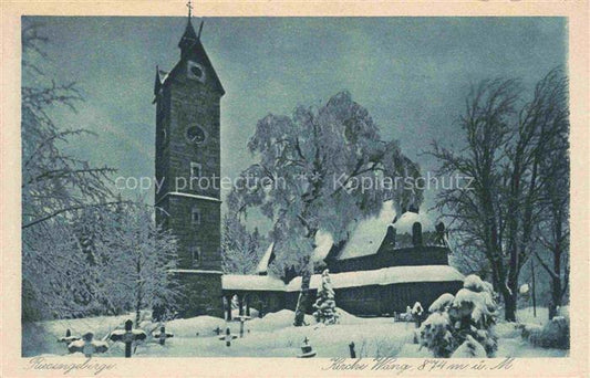 74030344 Wang  Kirche Wang Brueckenberg Karpacz Gorny PL Kirche Wang Winter im R