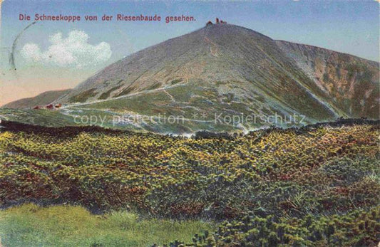 74031355 Krummhuebel Karpacz Riesengebirge PL Panorama Blick zur Schneekoppe von