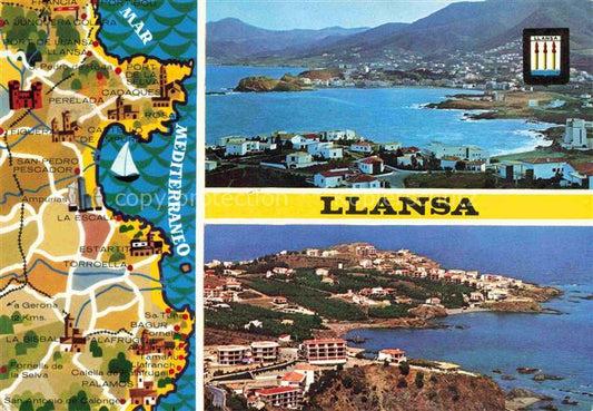 74031842 Llansa Costa Brava ES Kuestenpanorama Landkarte