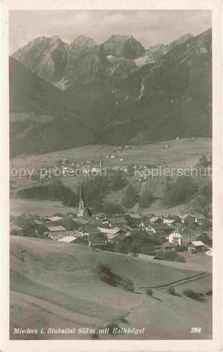 74032855 Mieders Stubaital Tirol AT Panorama Blick gegen Kalkkoegel Stubaier Alp