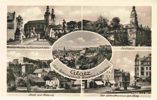 74032980 Glatz Klodzko Niederschlesien PL Bruecktorbruecke Minoritenkirche Festu