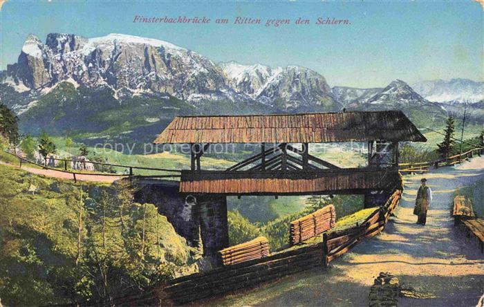 74033012 Ritten Renon Trentino Suedtirol IT Finsterbachbruecke Blick gegen Schle