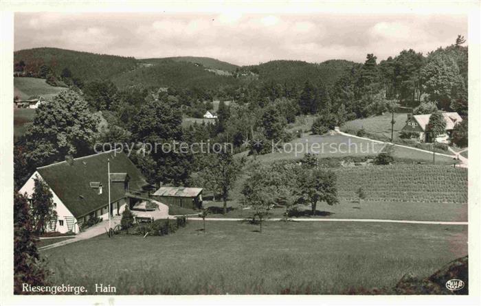 74033013 Hain  Giersdorf Riesengebirge Podgorzy PL Teilansicht mit Haus Feriengl