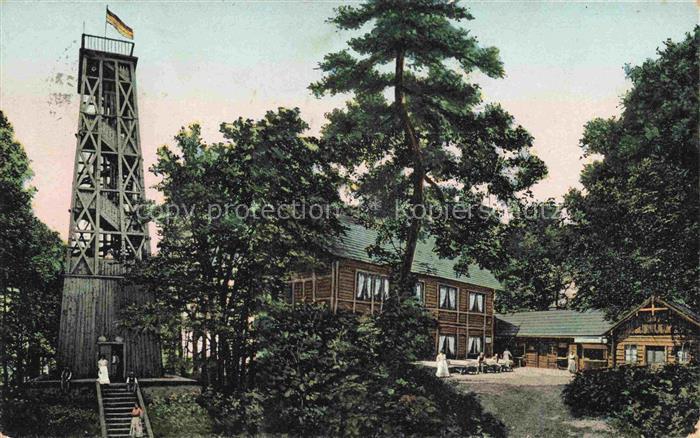 74033216 Rosendorf Boehmen CZ Aussichtsturm und Restaurant auf dem Rosenberg