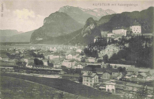 74033279 KUFSTEIN Tirol AT Panorama Schloss Blick gegen Kaisergebirge