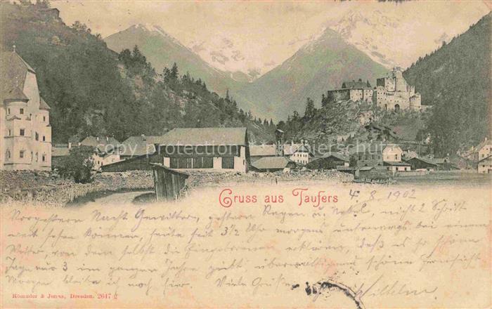 74033306 Taufers Suedtirol IT Teilansicht mit Schloss Alpen