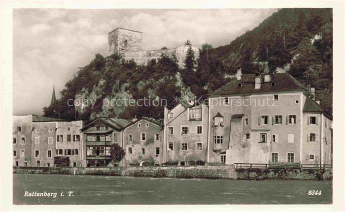 74033317 Rattenberg  Tirol AT Blick ueber den Inn zur Burg