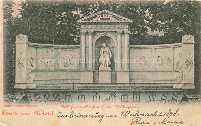 74030090 Skulpturen Wien Edgar Schmidt Grillpazzer denkmal Volksgarten