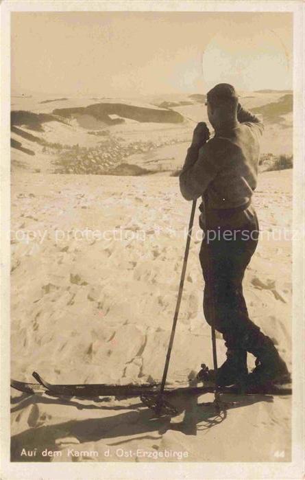 74027761 Ski-Abfahrt Skiing-- Auf dem Kamm d. Ost Erzgebirge