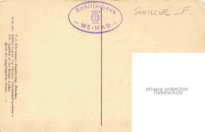 74027780 SCHILLER Friedrich Dichter Weimar Nr. A 1569 Schillerhaus Weimar Liebli