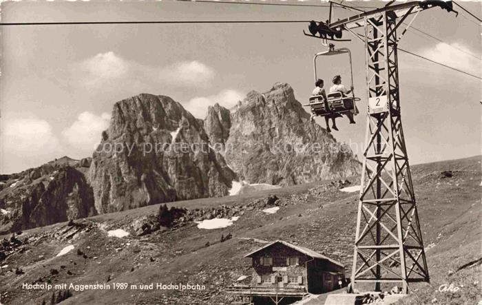 74028163 Sessellift Chairlift Telesiege Hochalp Aggenstein