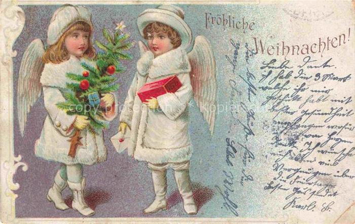 74028192 Weihnachten Christmas X-Mas Noel Engel Kinder Litho