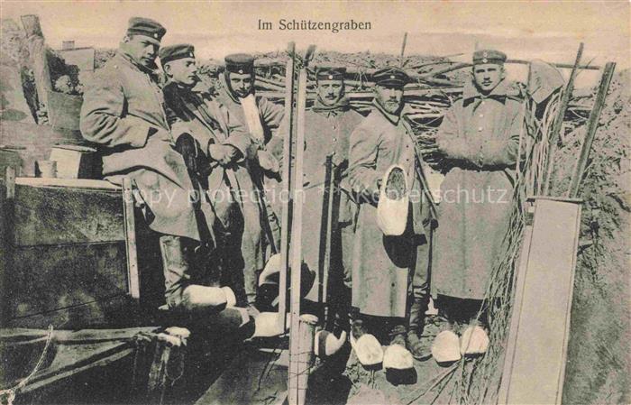 74028842 Militaria Schuetzengraben Soldaten