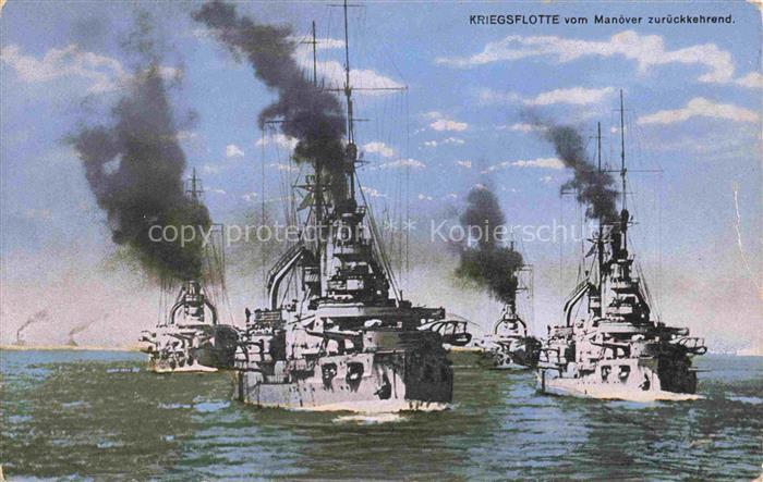 74028852 Marine  Warships Kriegsflotte Manoever Zurueckkehrend