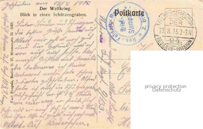 74029516 Militaria Schuetzengraben Der Weltkrieg