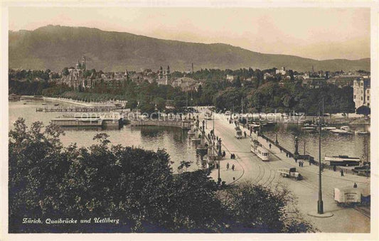 74030029 Strassenbahn Tramway-- Zuerich Quaibruecke Uetliberg