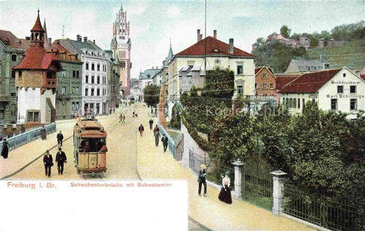 74030101 Strassenbahn Tramway-- Freiburg i. Br. Schwabentorbruecke