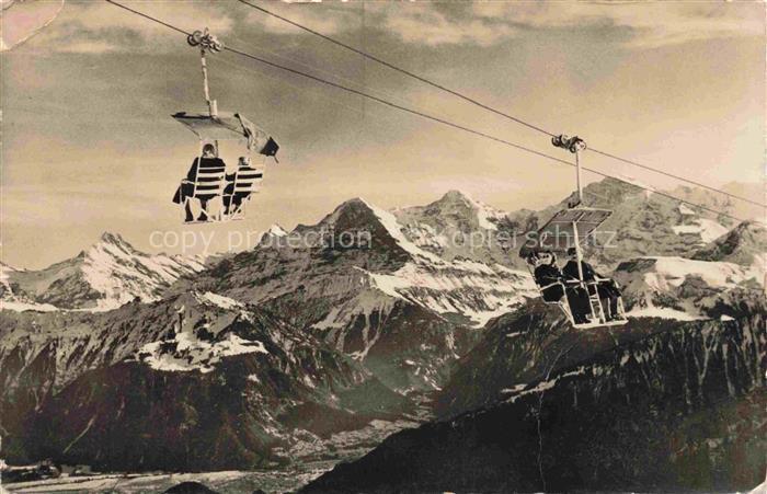 74030122 Sessellift Chairlift Telesiege Beatenberg Niederhorn Wetterhorn Schreck