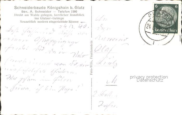 31738568 Glatz Niederschlesien Schneiderbaude Koenigshain