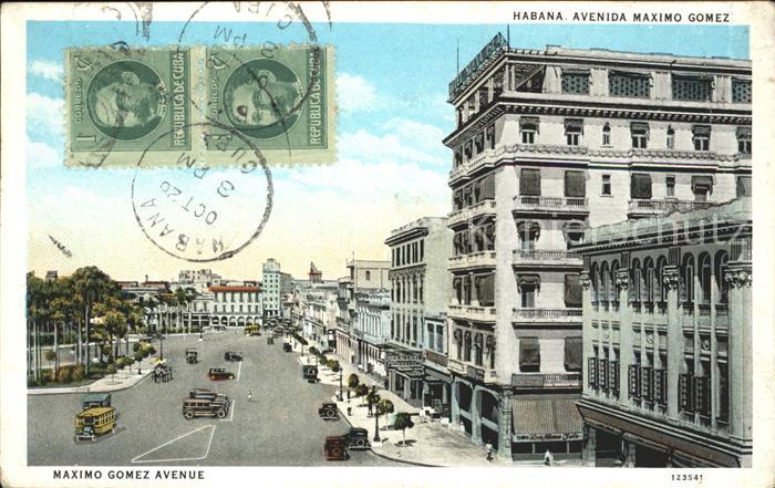 11735129 Habana Havana Avenida Maximo Gomez stamp on postcard