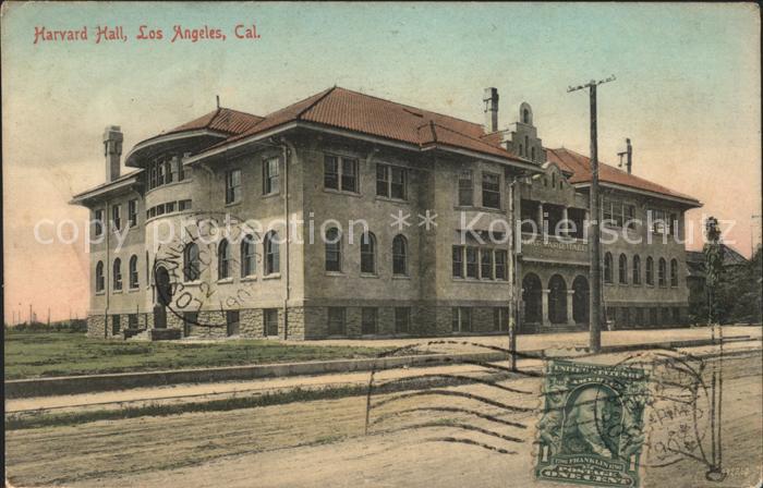 11735265 Los Angeles California Harvard Hall Stempel auf AK