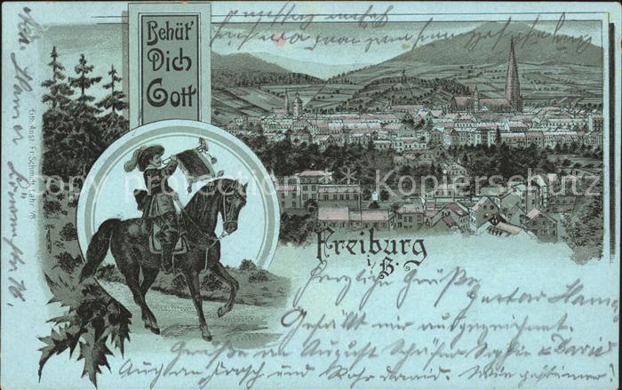 11922554 Trompeter Scheffel Freiburg im Breisgau Litho