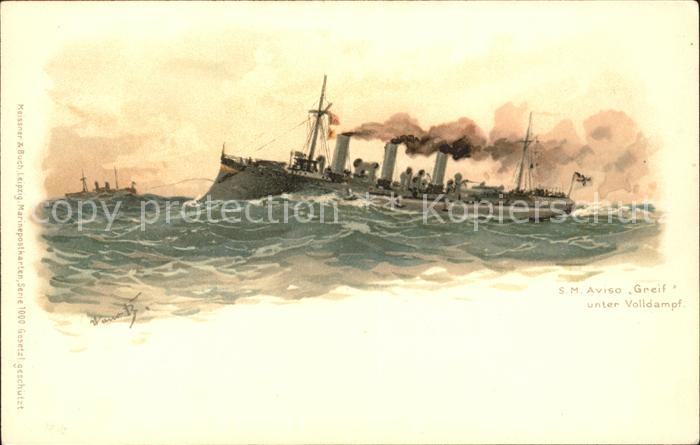 11922636 Marine S. M. Aviso Greif Litho