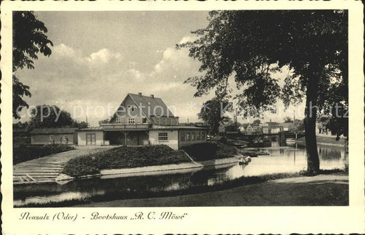 12043620 Neusalz Nowa Sol Niederschlesien Bootshaus R. C. Moewe