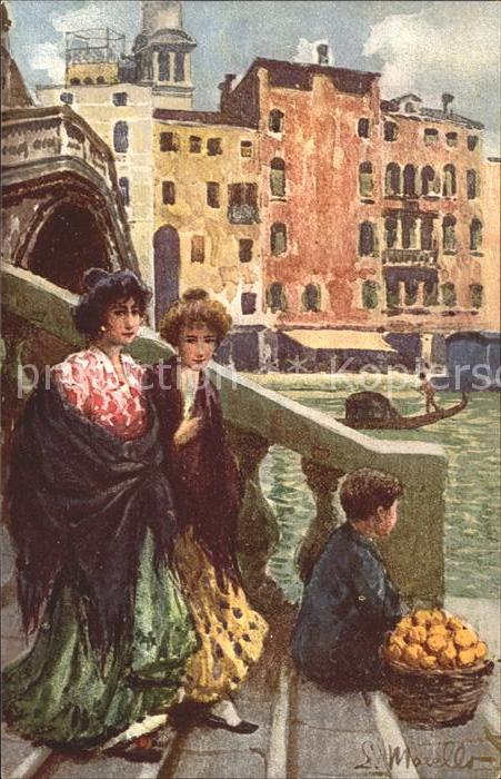 12044569 Venedig Venezia Frauen Gondel Kuenstlerkarte