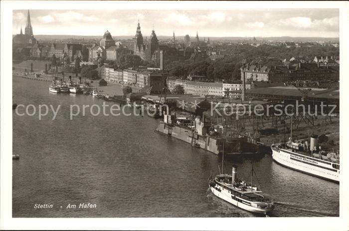 11602382 Stettin Szczecin Pommern Hafen Fliegeraufnahme