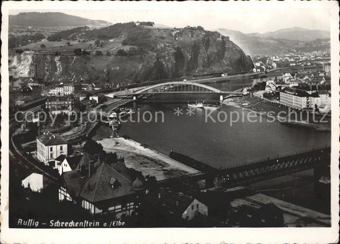 11602586 République tchèque Ponts de l'Elbe Auffig Schockenstein