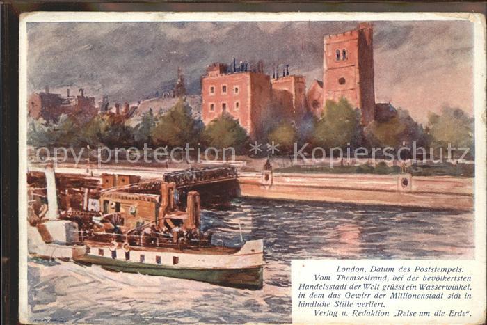 11674512 Carte d'artiste London Thames Beach Steamer