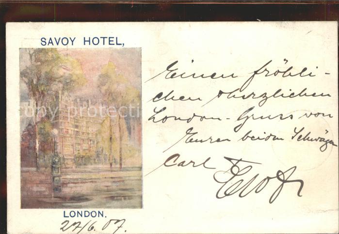 11674525 Carte d'artiste du London Savoy Hotel