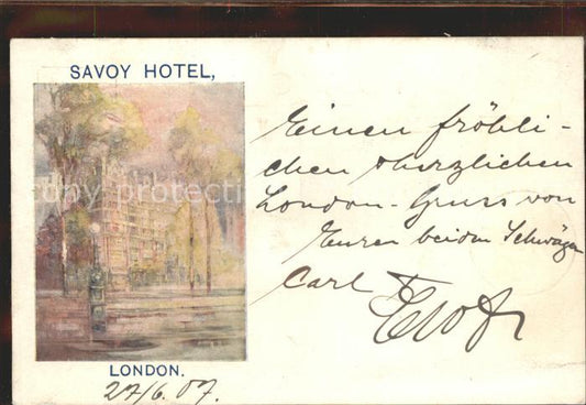 11674525 Carte d'artiste du London Savoy Hotel