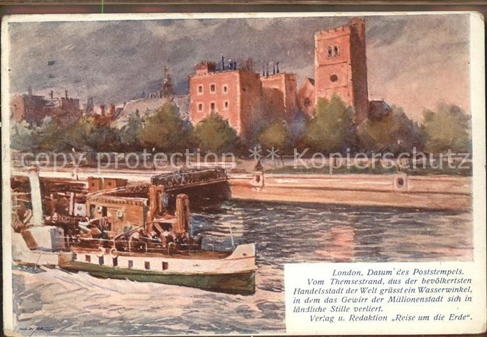 11674533 Carte d'artiste London Thames Beach Steamer