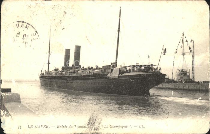 11707737 Bateau à vapeur Oceanliner La Champagne Le Havre