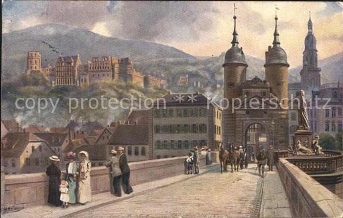 11730564 Hoffmann Heinrich Alte Heidelberg Neckarbruecke Schloss