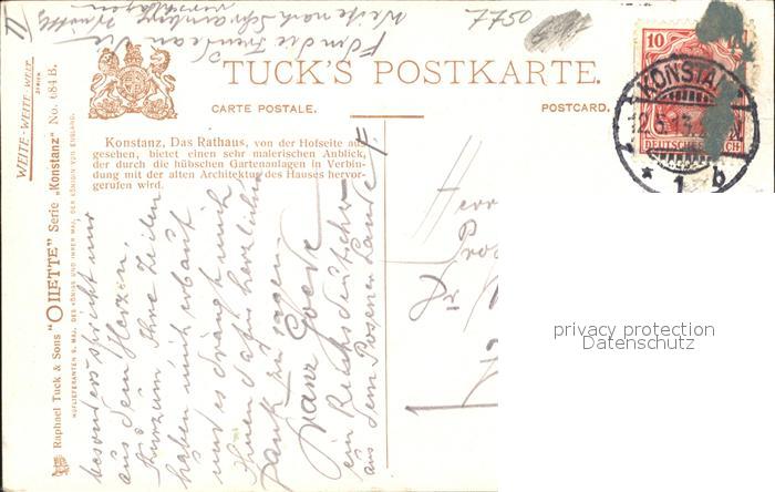 11730568 Verlag Tucks Oilette Nr. 684 B Konstanz Das Rathaus