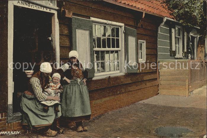 11761422 Marken villagers traditional costumes