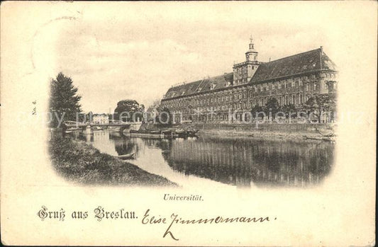 11835225 Breslau Niederschlesien Universitaet Partie am Fluss