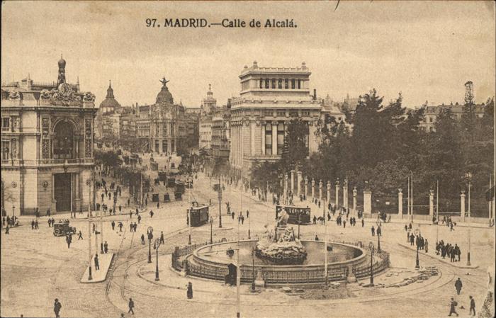 11321863 Madrid Spain Calle de Alcala Fountain Tram