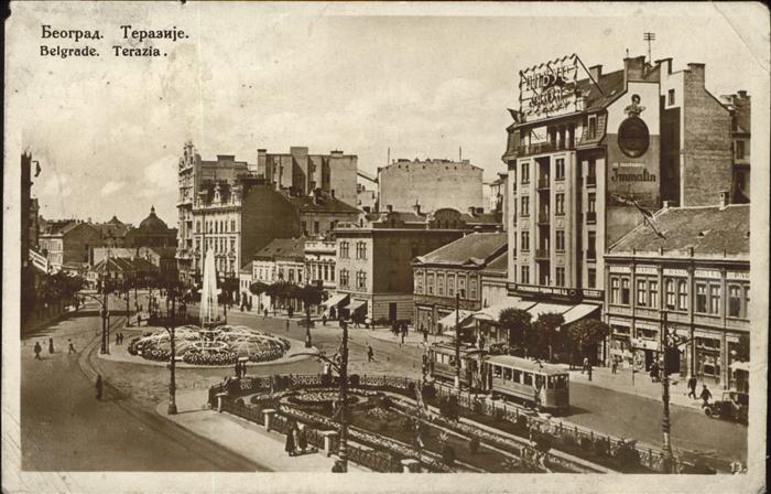 11321867 Belgrade Serbia Terazia Fountain Tram