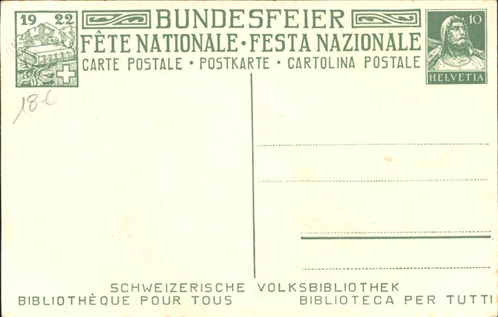 11359454 Swiss Federal Day Artist Card P. Chiesa