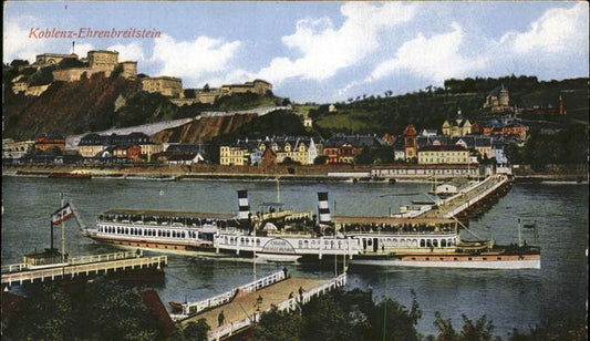 11360990 Steamer Seitenrad Koblenz Ehrenbreitstein