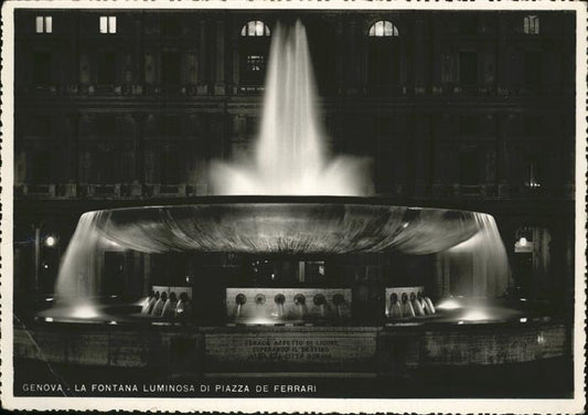 11490949 Genova Gênes Ligurie La Fontana Luminosa di Piazza de Ferrari