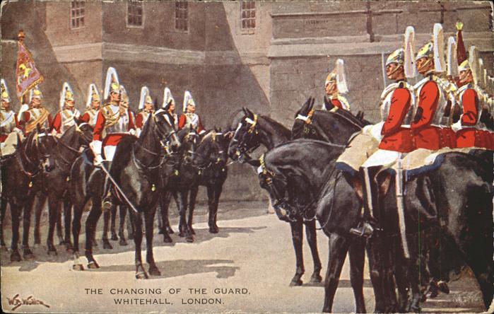 11474628 London Changing of the Guard Kuenstlerkarte Pferde