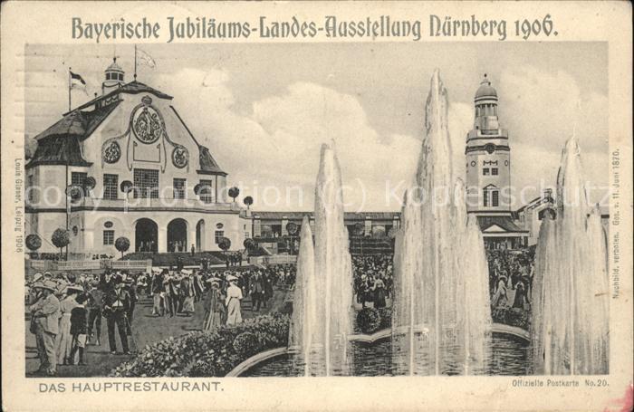 11523784 Exposition Bayr Landes Nuernberg 1906 restaurant principal