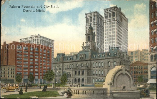 11500941 Detroit Michigan Palmer Fountain and City Hall