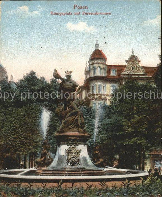 11520241 Posen Poznan Koenigsplatz with Perseus Fountain Field Post