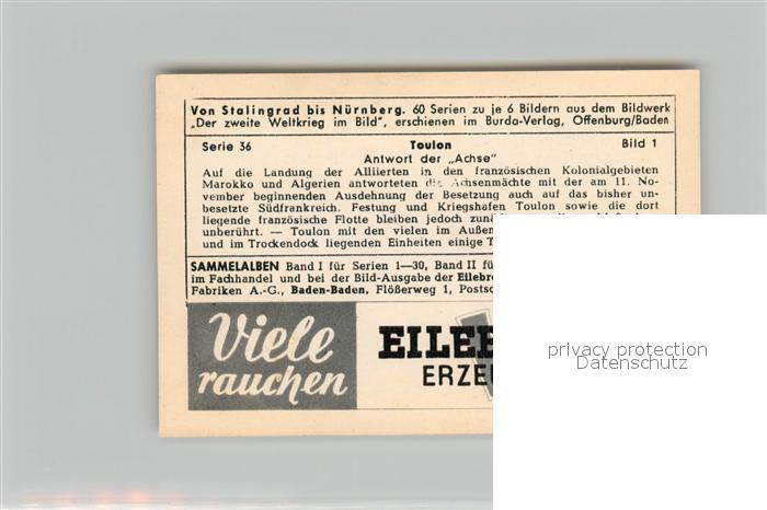 73578506 Militaria Deutschland WK2 Von Stalingrad bis N?rnberg Toulon Antwort de